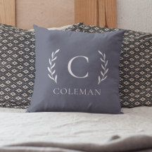 Azul Rústico Monograma Inicial Nombre Al Aire Libr