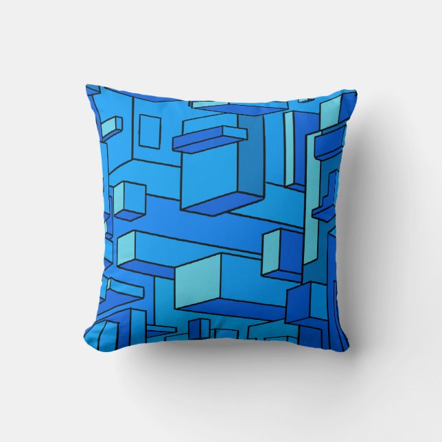 Cojín decorativo azul Sapphire Psychedelic Funky (Anverso)