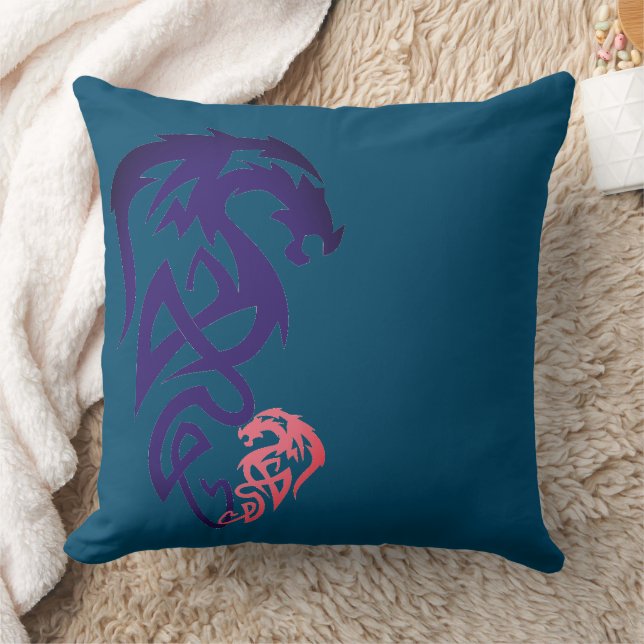Cojín decorativo azul simple Dragon (Manta)