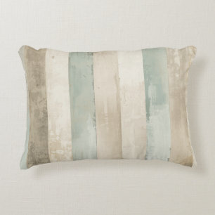 Cojín Decorativo Azul Suave Desgastado Marrón Claro Blanco Raya Rús