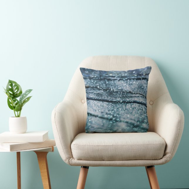 Cojín Decorativo Azul Teal Oceánico Brillo Glam 1 (Silla)