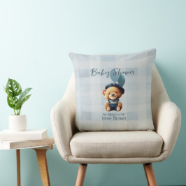 Cojín decorativo azul Teddy Bear Jean Baby Shower