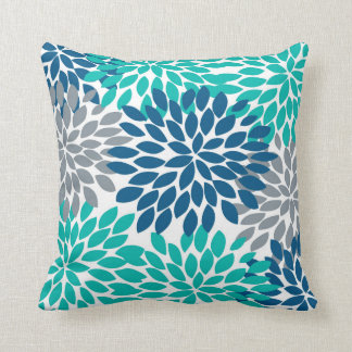 Cojín Decorativo Azul, trullo, dalia gris Pinnata