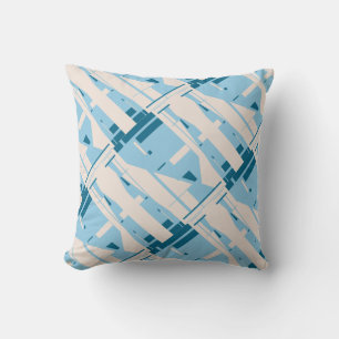 Cojín Decorativo Azul turquesa Beige Mediterráneo Diagonal Mosaico
