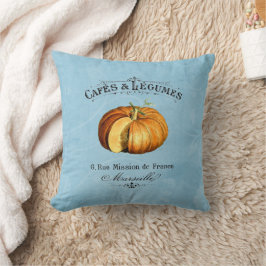Cojín Decorativo Azul Veggie Vegan Pumpkin francés