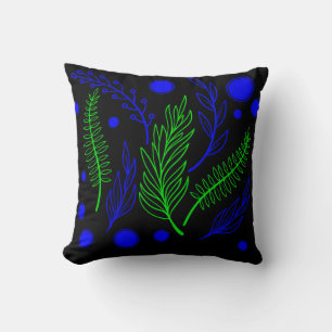 Cojín Decorativo Azul verde negro simple