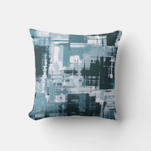 Cojín Decorativo Azul Verde Teal Claro Abstracto Moderno