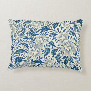 Cojín Decorativo Azul Vintage Floral Asiático: Chinoiserie Antiguo