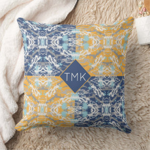 Cojín Decorativo Azul y Amarillo