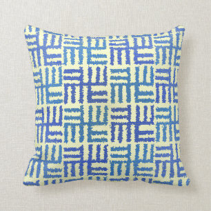 Cojín decorativo azul y amarillo claro del adorno