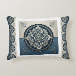 Cojín Decorativo Azul y beige de estilo Damasco