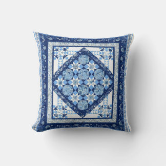 Cojín Decorativo Azul y blanco