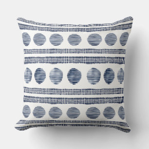 Cojín decorativo azul y blanco