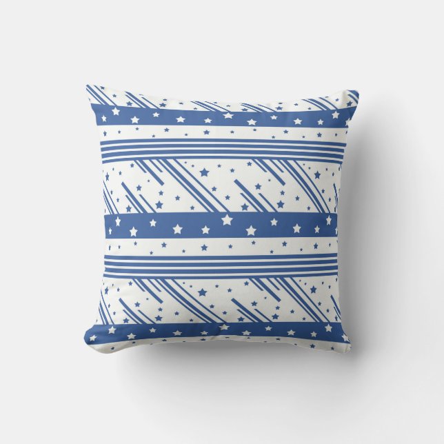 Cojín Decorativo Azul y blanco abstracto (Anverso)