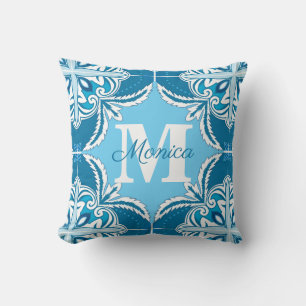 Cojín Decorativo 💙 🤍 azul y blanco Porto Azulejos,