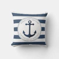 Azul y blanco rayado con ancla personalizada