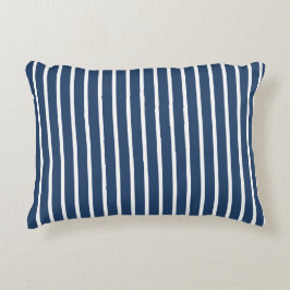 Cojín Decorativo Azul y blanco tachado clásico
