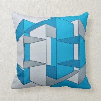 Cojín decorativo azul y gris