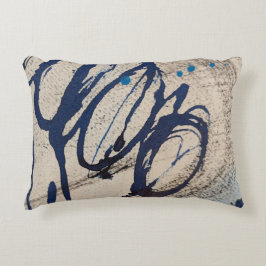 Cojín Decorativo Azul y Gris Abstracto