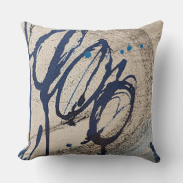 Cojín Decorativo Azul y Gris Abstracto