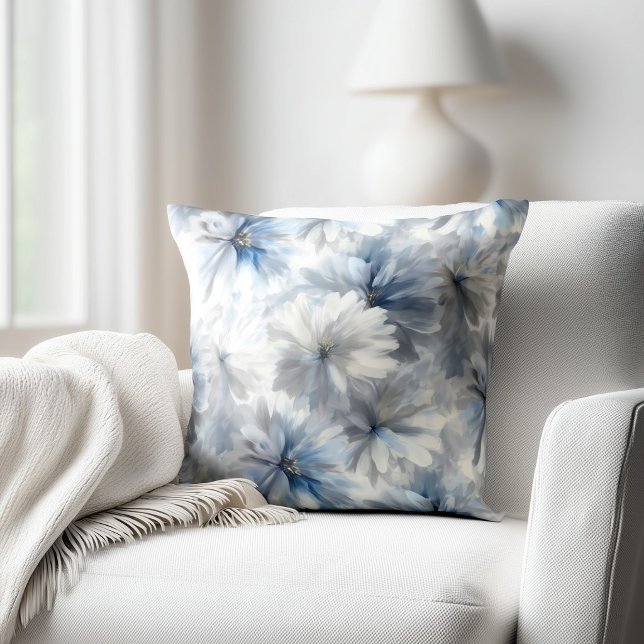 Cojín Decorativo Azul y Gris Floral (Subido por el creador)