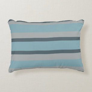 Cojín Decorativo Azul y gris rayado
