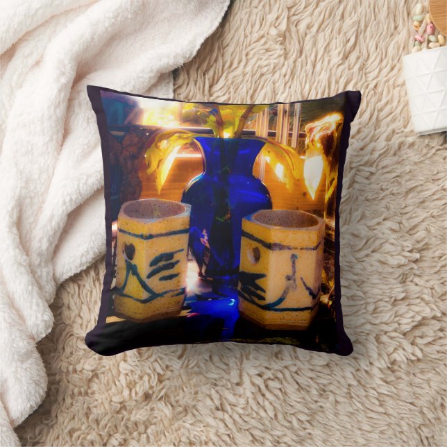 Cojín Decorativo Azul y Luz del Sol (Manta)