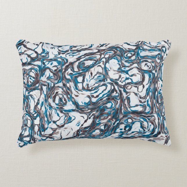 Cojín Decorativo Azul y marrón  (Anverso)