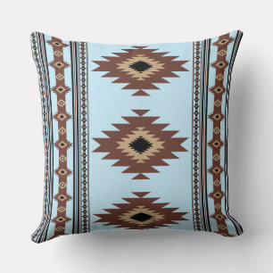 Cojín Decorativo Azul y Marrón al Estilo del Suroeste
