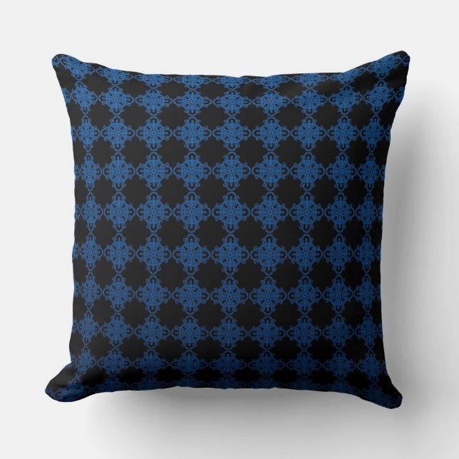 Cojín Decorativo Azul Y Negro (Anverso)