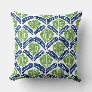 Cojín decorativo azul y verde
