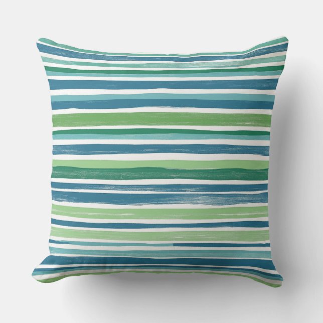 Cojín decorativo azul y verde (Anverso)