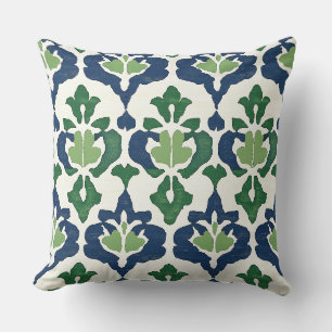 Cojín decorativo azul y verde