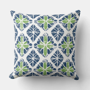 Cojín decorativo azul y verde