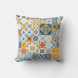 Cojín Decorativo Azulejo Baldosas Portuguesas: Vintage Multicolor