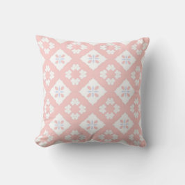 Cojín Decorativo Azulejo Floral Rosa Rubor