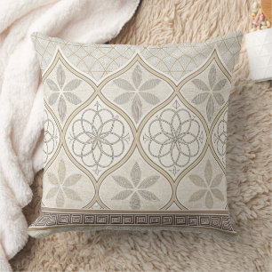 Cojín Decorativo Azulejo geométrico de chocolate beige crema marroq