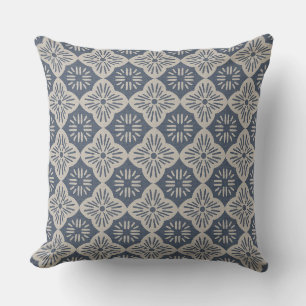 Cojín Decorativo Azulejo gráfico casablanca en patrón de mezclilla 