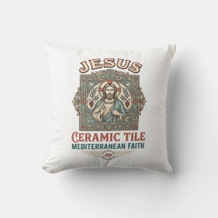 Cojín Decorativo Azulejo Jesús Mediterráneo Fe Jesús Cerám