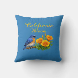 Cojín Decorativo Azulejo occidental con amapolas de California