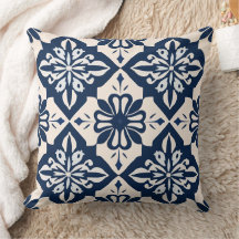 Azulejo portugués azul y blanco
