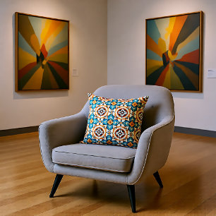 Cojín Decorativo Azulejo Turquoise Mocha Delight