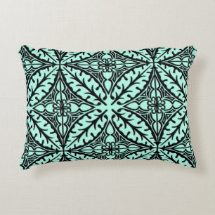 Cojín Decorativo azulejos marroquíes - azul aqua y negro
