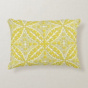 Cojín Decorativo Azulejos marroquíes - dorado mostaza y blanco