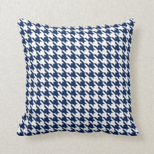 Cojín Decorativo Azules marinos blancos Pied De Poule Houndstooth