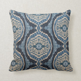 Cojín Decorativo Azules marinos Ikat tribal