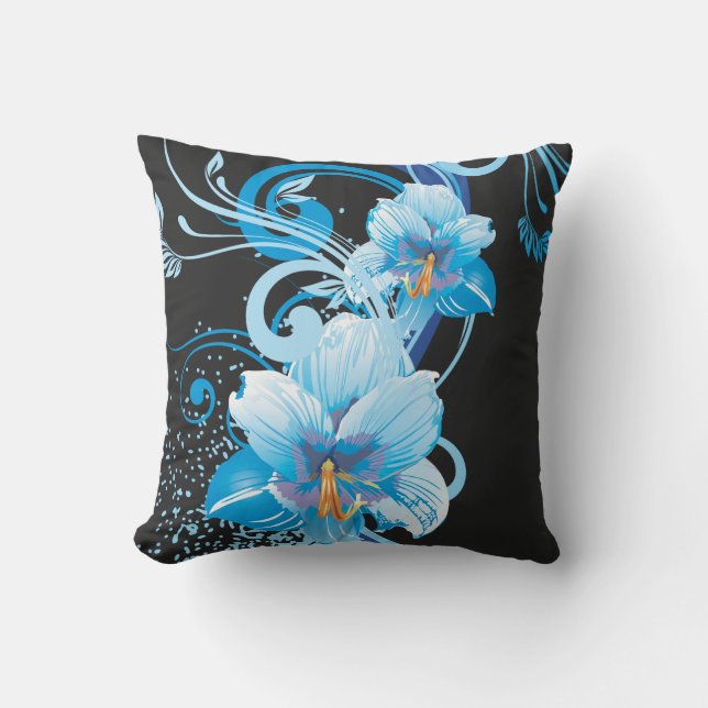 Cojín Decorativo Azure Bloom Elegance (Anverso)