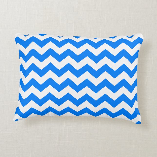 Cojín Decorativo Azure Blue Chevron (Reverso)
