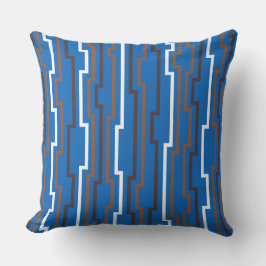Cojín Decorativo Azure Blue Zig Zag Throw Pillow