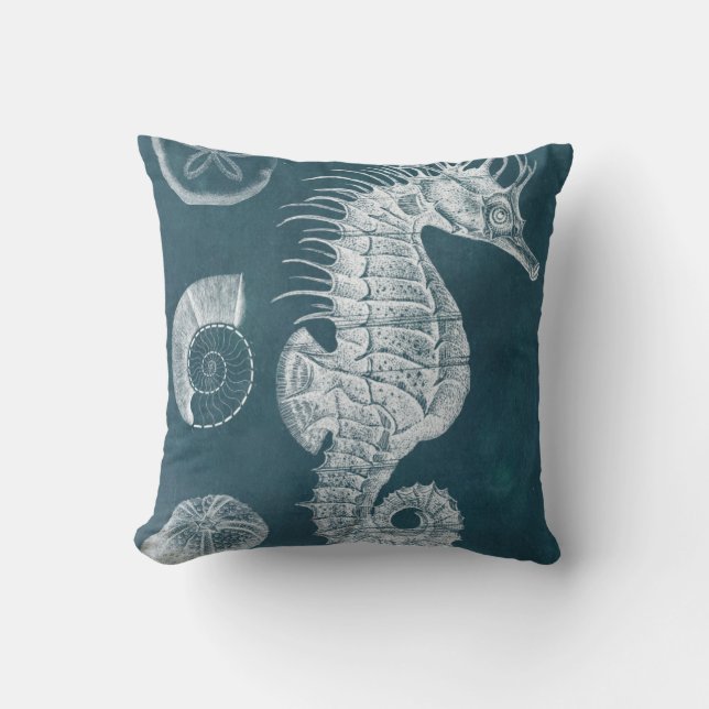 Cojín Decorativo Azure Seahorse Study I (Anverso)
